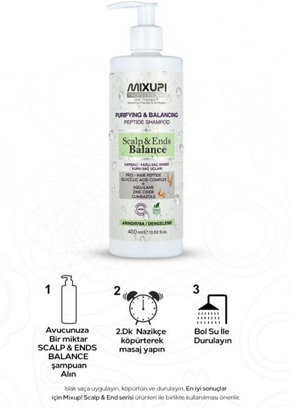 Kepekli ve Yağlı Saçlar Için Sebum Dengeleyici Prohair Peptit,glikolik Asit Kompleksi Şampuan 400 ml