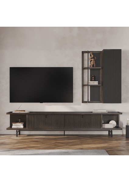 Enza Home Austin Tv Sehpası, 250X52,6 cm - Koyu Meşe