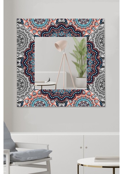 Dekoratif Symmetry Duvar Aynası Antre Salon Banyo Ofis Aynası 60X60