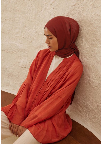 Rami Viskon Şal Bordo