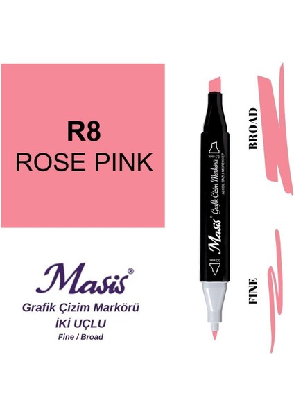 Twin Çift Uçlu Marker Kalemi 8 Rose Pink