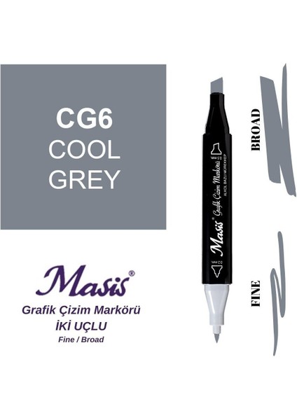 Twin Çift Uçlu Marker Kalemi Cg6 Cool Grey