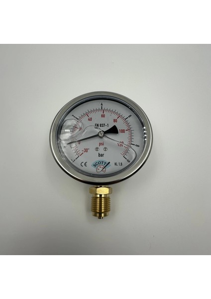 Ø 100 - 1 + 9 Bar 1/2 Gliserinli Alttan Çıkışlı Manometre fiyatları