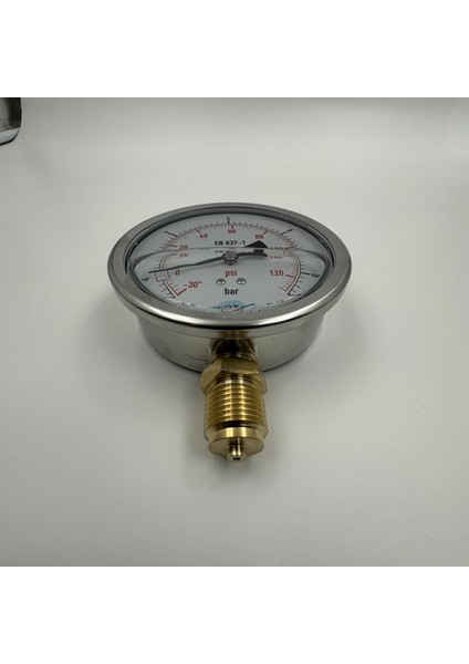 Ø 100 - 1 + 9 Bar 1/2 Gliserinli Alttan Çıkışlı Manometre fırsatları