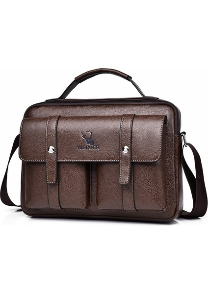 Erkek Büyük Kapasiteli Crossbody Çanta Iş Rahat Crossbody Çanta Su Geçirmez Omuz Askılı Çanta (Yurt Dışından)