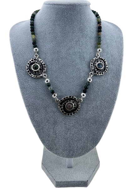 Özel Etnik Tasarım Hint Akik Kolye