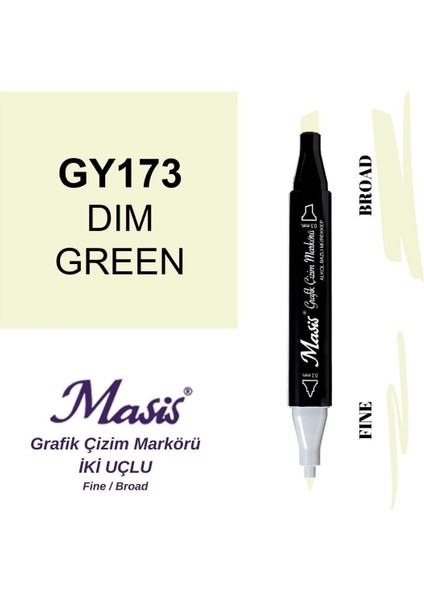 Twin Çift Uçlu Marker Kalemi 173 Dim Green