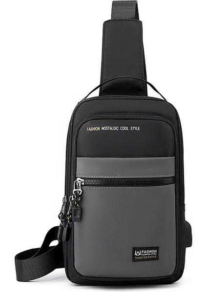 Basit Erkek Naylon Göğüs Çantası Açık Hava Sporları Su Geçirmez Crossbody Çanta (Yurt Dışından)