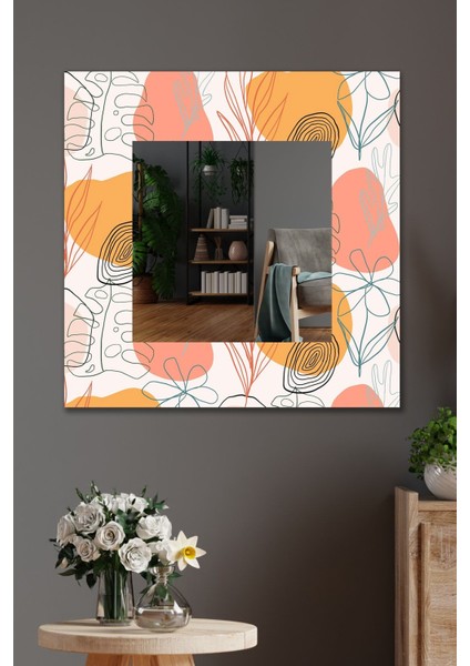Dekoratif Duvar Aynası Antre Salon Banyo Ofis Aynası 60X60