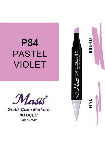 Twin Çift Uçlu Marker Kalemi 84 Pastel Violet