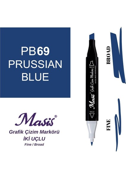 Twin Çift Uçlu Marker Kalemi 69 Prussian Blue