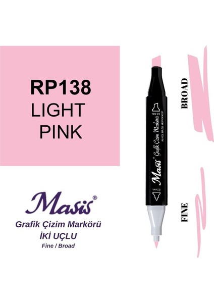 Twin Çift Uçlu Marker Kalemi 138 Light Pink