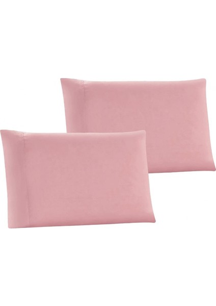 2'Li Büyük Düz Renkli Yastık Kılıfı Seti Fırçalanmış Mikrofiber (Pembe, 20 x 30 Inç) (Yurt Dışından)