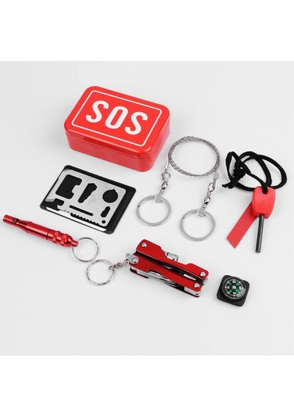 Kamp Çok Fonksiyonlu Alet Ekipmanları Seti Hayatta Kalma Açık Hava Kendini Kurtarma Hayatta Kalma Ekipmanı (Yurt Dışından)