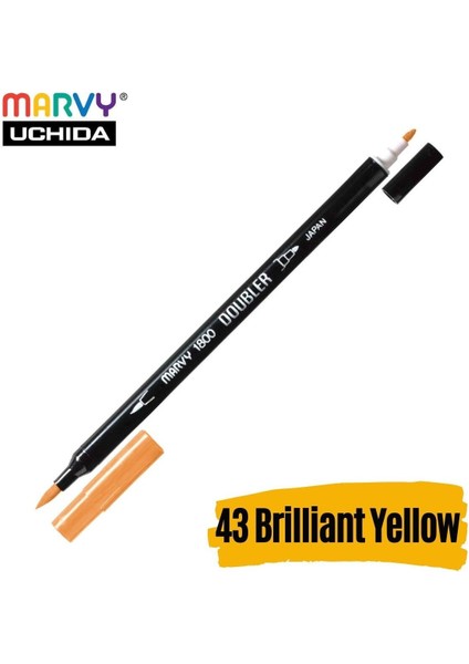 Artist Brush Pen 1800 Çift Taraflı Firça Uçlu Kalem 43 Brilliant Yellow
