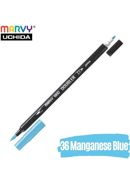 Artist Brush Pen 1800 Çift Taraflı Firça Uçlu Kalem 36 Manganese Blue