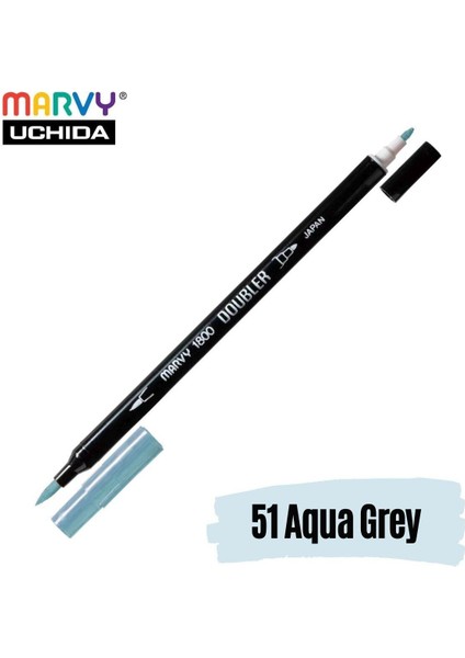 Artist Brush Pen 1800 Çift Taraflı Firça Uçlu Kalem 51 Aqua Grey