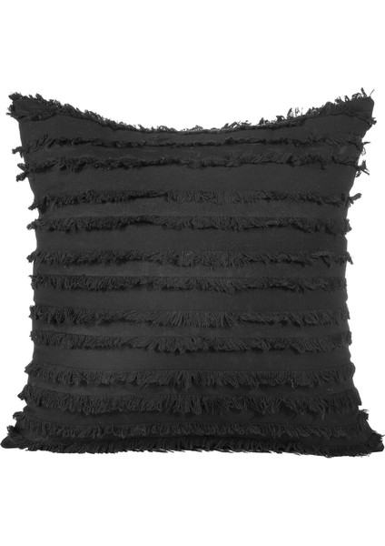 2 Parçalı Boho Saçaklı Yastık Kılıfı (Siyah, 18 x 18 Inç) (Yurt Dışından)