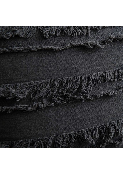 Gri Çizgili Dekoratif Yastık Kılıfları: 2 Paket 18 x 18 cm Boho Pamuk Keten Kare Çiftlik Evi Kanepe Kanepe Sandalyesi Için Püsküllü Yastık Kılıfı Atın, Koyu Gri (Yurt Dışından) fiyatları