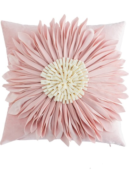 Wekity 18 x 18 cm Krizantem Ayçiçeği Atmak Yastık Kılıfı Seti, Dikiş Yaprakları Tatil Yastık, Ev Çekyat Misafir Odası Dekoru (Hafif Pembe) (Yurt Dışından)