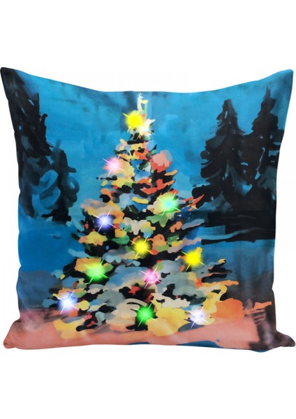 Wekıty ---- Led Yastık Kapakları 18 x 18 cm 2'Li Set Peluş Yastık Kılıfı Kanepe Kanepe Noel Ev Dekorasyonu Içın--4545 (Yurt Dışından)