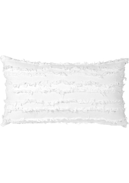 Parça Boho Saçaklı Yastık Kılıfı (Beyaz, 12 x 20 Inç) (Yurt Dışından)