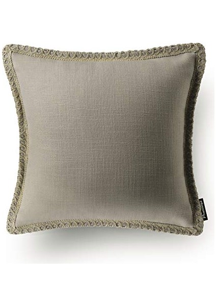 2'Li Çiftlik Evi Dekoratif Kırlent Kılıfı Paketi Çuval Bezi Keten Kesilmiş Özel Kenarlar Bej 20 x 20 Inç, 50 x 50 cm (Yurt Dışından)