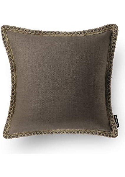 2'Li Çiftlik Evi Dekoratif Kırlent Kılıfı Paketi Çuval Bezi Keten Kesilmiş Özel Kenarlar Kahve 20 x 20 Inç, 50 x 50 cm (Yurt Dışından)
