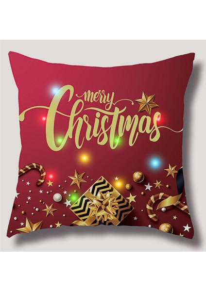 Wekıty --- Led Yastık 18 x 18 cm Set 2 Peluş Yastık Kılıfı Kanepe Kanepe Noel Ev Dekorasyonu Içın--4545 (Yurt Dışından)