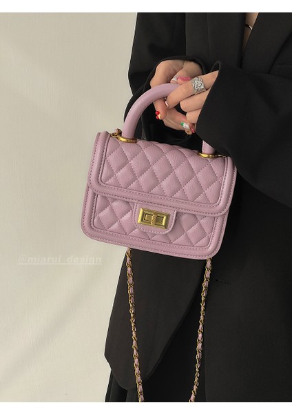 High-End Pu Deri Küçük Mor Çanta Küçük Çanta (Yurt Dışından) modelleri