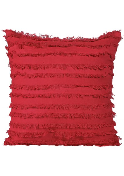 2 Parçalı Boho Saçaklı Yastık Kılıfı (Kırmızı, 18 x 18 Inç) (Yurt Dışından)
