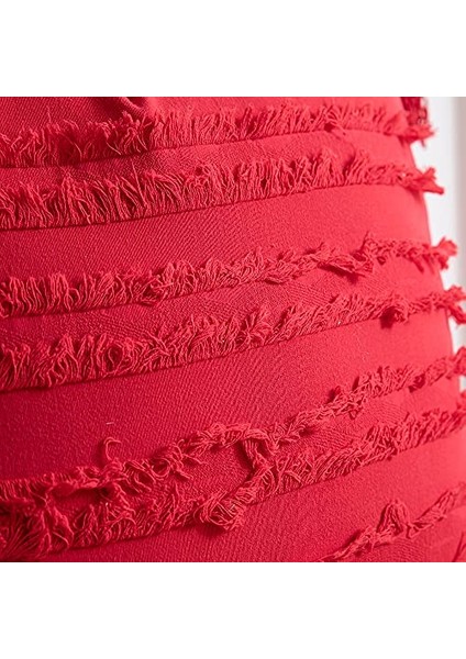 Boho Atmak Yastık Kılıfı: 2 Set 18 x 18 cm Kare Noel Kırmızı Çizgili Jakarlı Pamuk Keten Ev Dekoru Için Dekoratif Yastık Kılıfı Kanepe Kanepe Çiftlik Evi Oturma Odası Yatak Odası (Yurt Dışından)