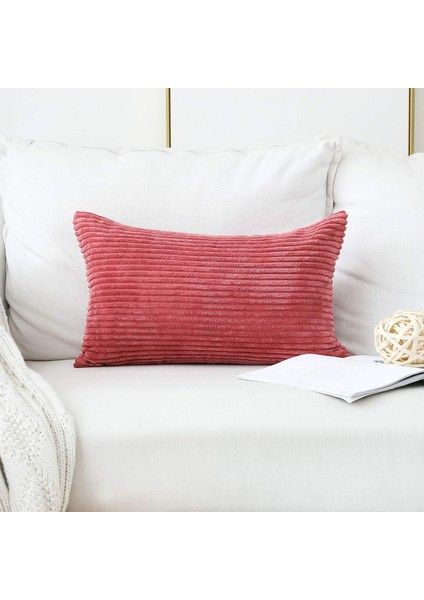 Yastık Örtüleri Dekor Çizgili Kadife Kadife Minder Örtüsü Bebek Için Supersoft El Yapımı Dekoratif Yastık Kılıfı, 20 x 20 Inç (50 cm ), Kuru Gül Pembesi (Yurt Dışından) fiyatları