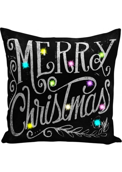 Wekıty --- Led Yastık 18 x 18 cm Set 2 Peluş Yastık Kılıfı Kanepe Kanepe Noel Ev Dekorasyonu Içın--4545 (Yurt Dışından)