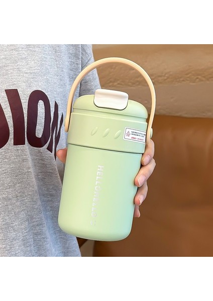 Iyi Görünümlü Kadınlar Için Saman Termos Bardak 316 Paslanmaz Çelik Su Bardağı Çay Su Ayırma Öğrenci Bardağı 380ML (Yurt Dışından)