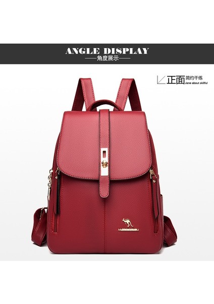 Yeni Büyük Kapasiteli Düz Renk Sırt Çantası Omuz Çantası Açık Hava Eğlence Seyahat Çantası (Yurt Dışından)