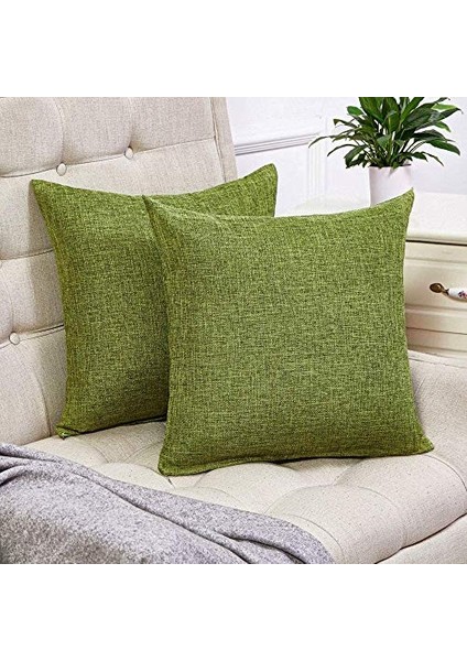 2 Set Yeşil Lomber Yastık Rustik Keten Dekoratif Kırlent Kapakları 12 x 20 cm Inç Kanepe Kanepe Dekorasyonu Için Kapakları (Yurt Dışından)