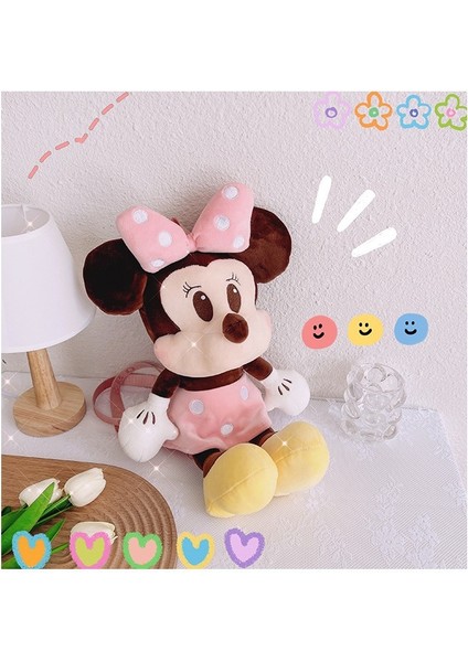 Çocuk Sırt Çantası Okul Çantası Japon Sevimli Mickey Minnie Peluş Bebek Çizimli Çanta (Yurt Dışından)