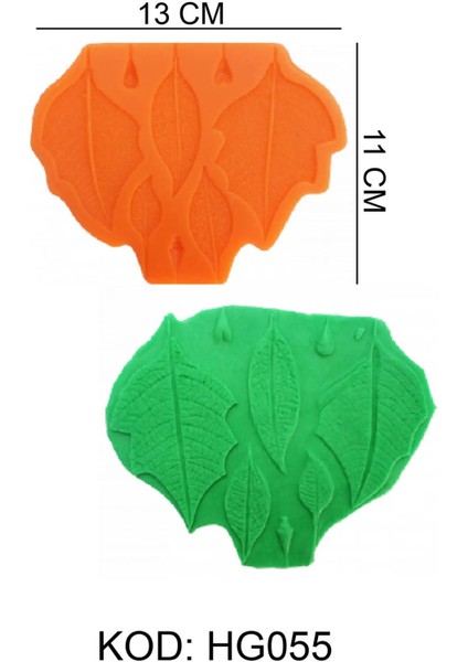 Yapraklar Figürlü Gıda Silikon Kalıbı