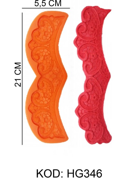 Dantel Kenar Figürlü Gıda Silikon Kalıbı