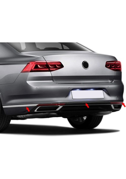 Passat B8.5 Arka Tampon Çitası 3 Parça Krom 2019 2020 2021 2022