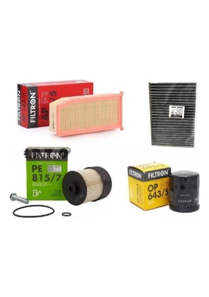 Dacia Lodgy 1.5 Dci Filtron Filtre Bakım Seti (2012-2018) Arası 553532900