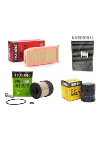 Dacia Dokker 1.5 Dci Filtron Filtre Bakım Seti (2013-2019) Arası 553530103