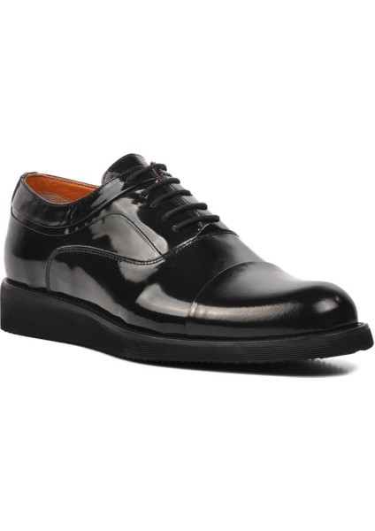 Premium 02944 Siyah Rugan Hakiki Deri Erkek Klasik Ayakkabı