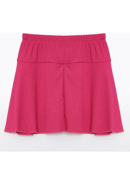 Kız Çocuk Şort Etek Beli Lastikli Pembe - Bürüm