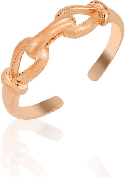 Gümüş Rose Ayarlamalı Düğüm Yüzük SGTL12495ROSE