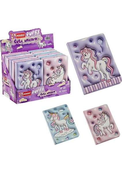 Pf-30 Puffy Cute Unicorn Not Defteri 13 x 18 cm 96 Ypr.