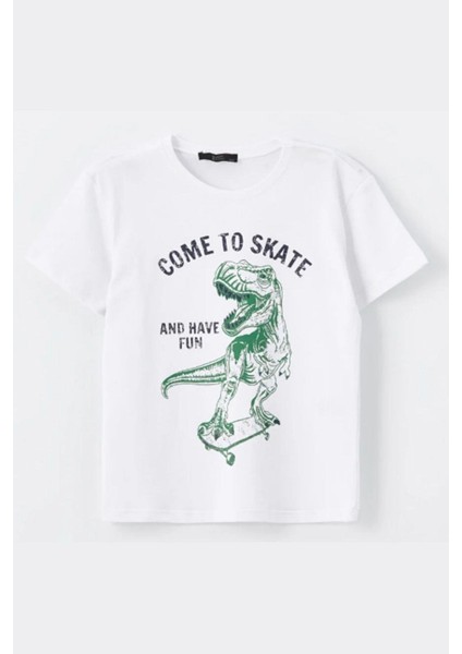 Erkek Çocuk Tshirt Beyaz - Aron