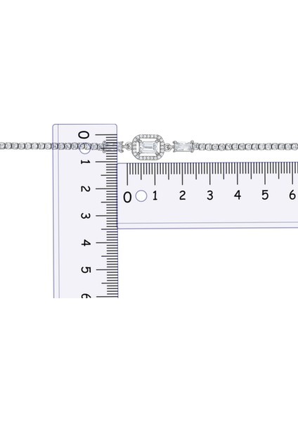 Baget Gümüş Bileklik, 925 Ayar Gümüş 4.35 Gr. Beyaz Renk Bileklik
