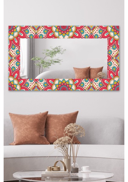 60X100 Dekoratif Soft Red Duvar Aynası Antre Salon Banyo Ofis Aynası
